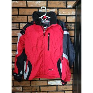 Obermeyer Ski Jacket Youth Boys Size 16 Red Removable Hoodie Missing Insert‎